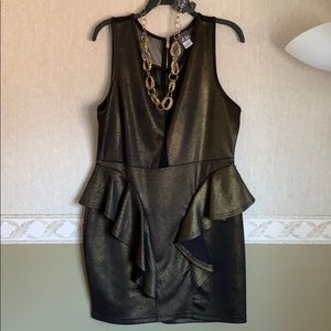 Metallic gold cocktail dress